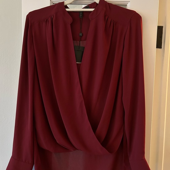BCBG Max Azria “Jacklyn” Blouse in Merlot size XS. New With Tags! - Picture 2 of 9
